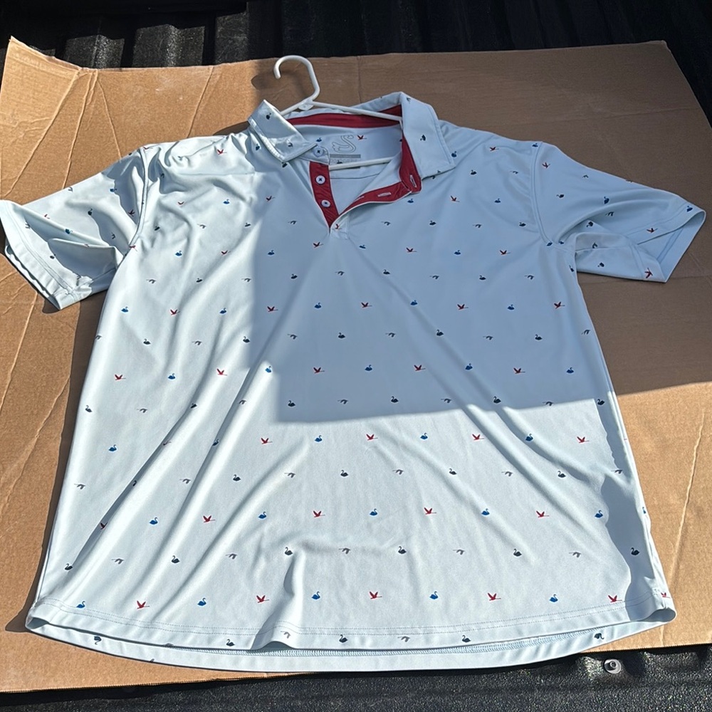Gray and Red Polo Shirt with Classic Design